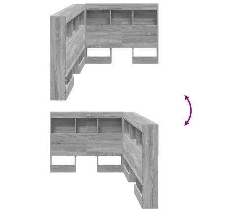 Uzglabāšanas Galvas Balsts Pelēka Sonomas Ozola 80 Cm Vidaxl