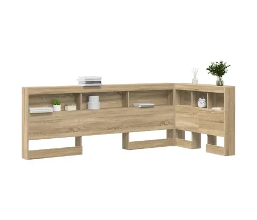 Uzglabāšanas Galvas Balsts Ar Plauktu Ar Galvas Klāju Ar Uzglabāšanu Sonomas Ozola 90 Cm Vidaxl