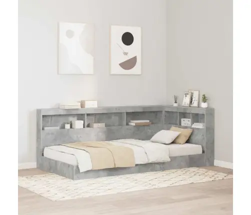 Uzglabāšanas Galvas Balsts Betona Pelēka 90 Cm Melamīns Vidaxl