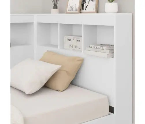 Uzglabāšanas Galvas Balsts Balts 100 Cm Inženierijas Koks Vidaxl