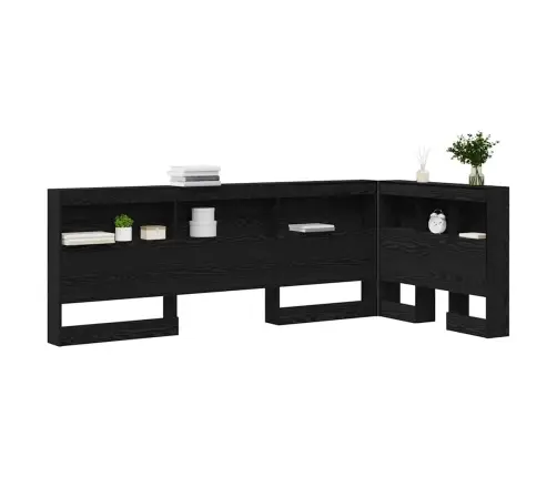 Uzglabāšanas Galvas Balsts Melns Ozols 100 Cm Melamīns Vidaxl