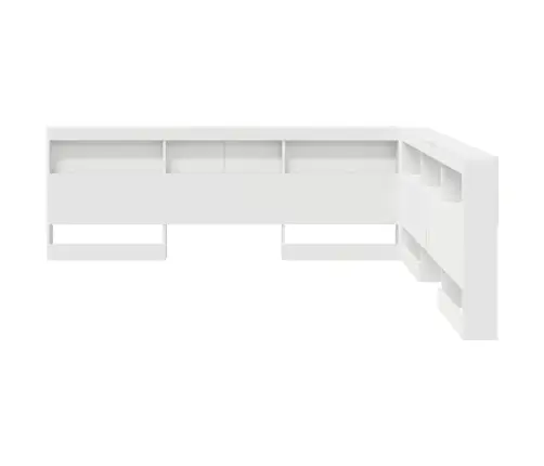 Uzglabāšanas Galvas Balsts Balts 200 Cm Inženierijas Koks Vidaxl