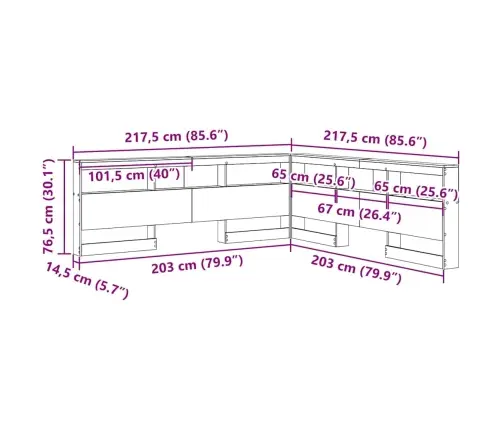 Hoiustamispeatoe Riiuliga Peaga Sonoma Tamm 200 Cm Tehispuit