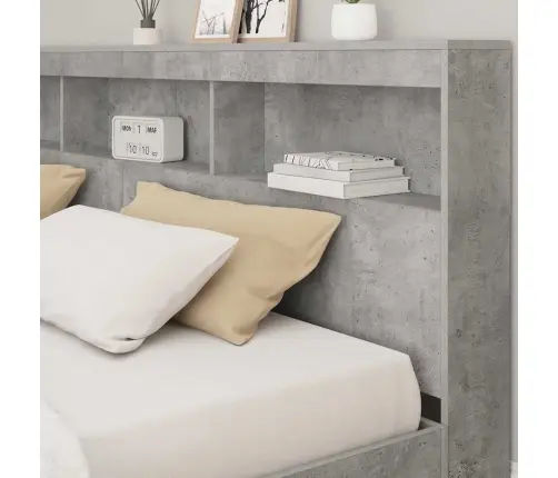 Saugojimo Galvos Atlošas Betono Pilka 200 Cm Apdirbta Mediena Saugojimo Galvos Atlošas Betono Pilka 200 Cm Apdirbta Mediena