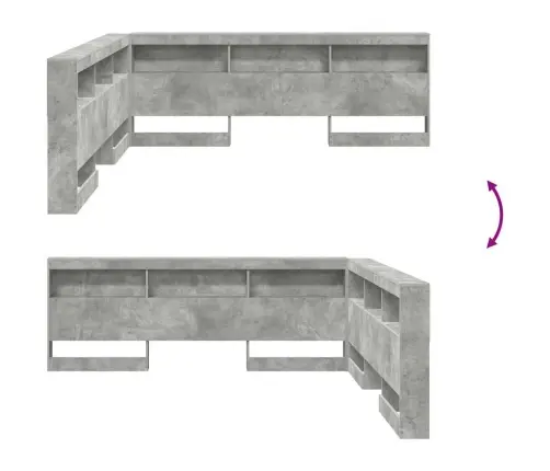 Saugojimo Galvos Atlošas Betono Pilka 200 Cm Apdirbta Mediena Saugojimo Galvos Atlošas Betono Pilka 200 Cm Apdirbta Mediena