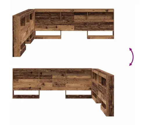 Uzglabāšanas Galvas Balsts Vecs Koks 200 Cm Inženierijas Koks Vidaxl