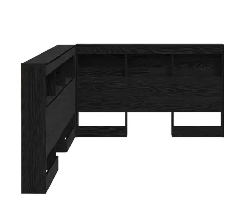 Uzglabāšanas Galvas Balsts Melns Ozols 120 Cm Inženierijas Koks Vidaxl