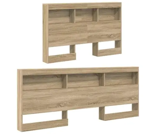 Uzglabāšanas Galvas Balsts Ar Plauktu Ar Galvas Klāju Ar Uzglabāšanu Sonomas Ozola 120 Cm Vidaxl