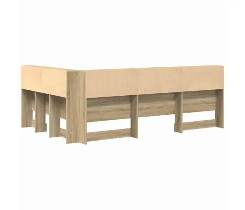 Uzglabāšanas Galvas Balsts Ar Plauktu Ar Galvas Klāju Ar Uzglabāšanu Sonomas Ozola 120 Cm Vidaxl