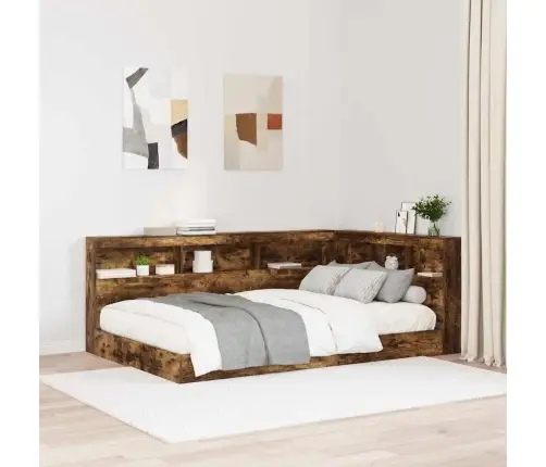 Hoiustamispeatoe Riiuliga Suitsetatud Tamm 120 Cm Tehispuit