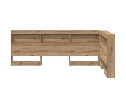 Uzglabāšanas Galvas Balsts Ar Plauktu Amatnieku Ozola 120 Cm Vidaxl