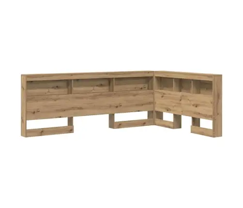 Uzglabāšanas Galvas Balsts Ar Plauktu Amatnieku Ozola 120 Cm Vidaxl