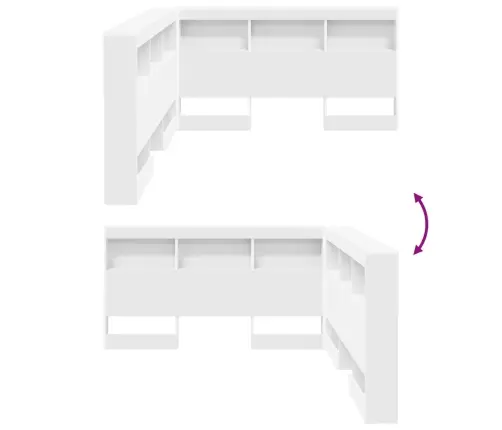 Uzglabāšanas Galvas Balsts Balts 140 Cm Inženierijas Koks Vidaxl