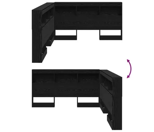 Saugojimo Galvos Atlošas Juodas Ąžuolas 140 Cm Apdirbta Mediena