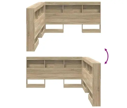 Uzglabāšanas Galvas Balsts Sonomas Ozola 150 Cm Melamīns Vidaxl