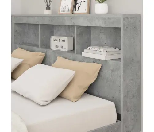 Hoiustamispeatoe Riiuliga Peaga Betoonhall 150 Cm Tehispuit