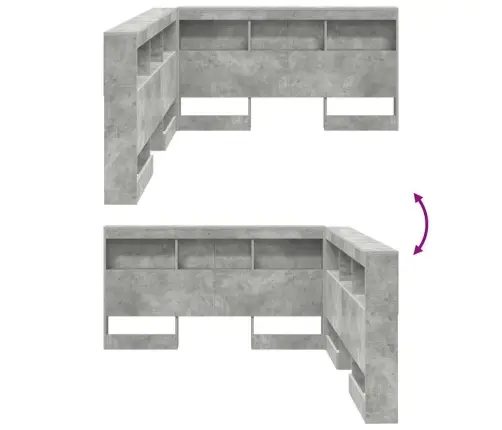 Hoiustamispeatoe Riiuliga Peaga Betoonhall 150 Cm Tehispuit