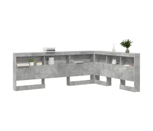 Hoiustamispeatoe Riiuliga Peaga Betoonhall 150 Cm Tehispuit