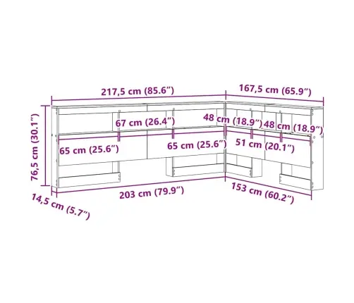 Hoiustamispeatoe Riiuliga Peaga Betoonhall 150 Cm Tehispuit