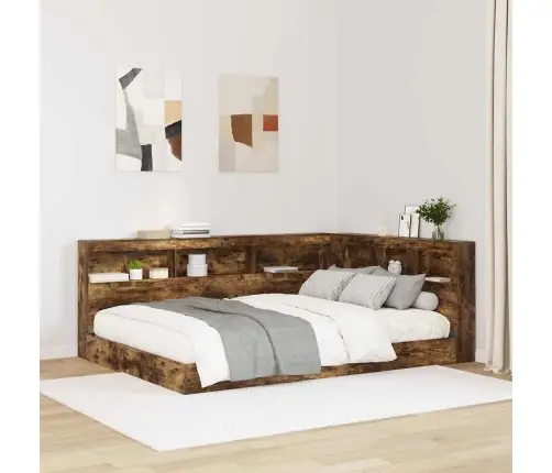 Hoiustamispeatoe Riiuliga Suitsetatud Tamm 150 Cm Tehispuit