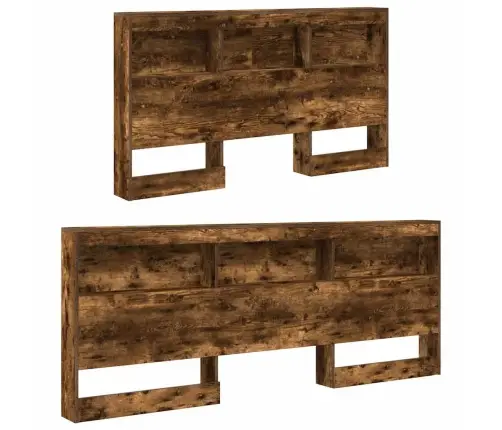 Hoiustamispeatoe Riiuliga Suitsetatud Tamm 150 Cm Tehispuit