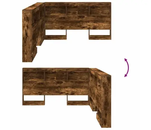 Hoiustamispeatoe Riiuliga Suitsetatud Tamm 150 Cm Tehispuit