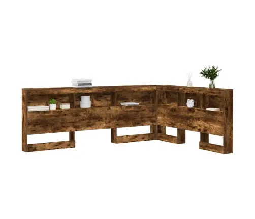 Hoiustamispeatoe Riiuliga Suitsetatud Tamm 150 Cm Tehispuit