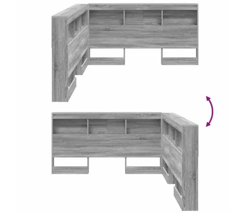 Saugojimo Galvos Atlošas Pilkas Sonoma 150 Cm Apdirbta Mediena