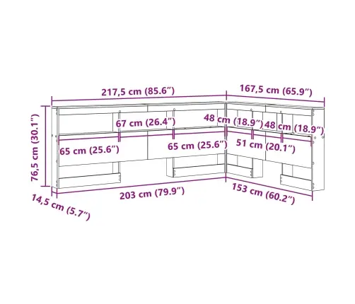 Saugojimo Galvos Atlošas Pilkas Sonoma 150 Cm Apdirbta Mediena