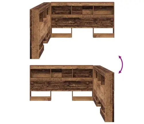 Uzglabāšanas Galvas Balsts Vecs Koks 160 Cm Inženierijas Koks Vidaxl