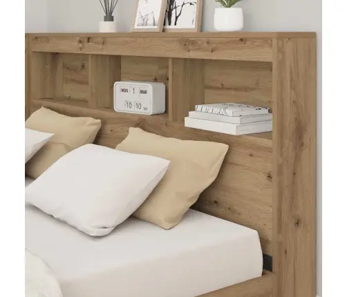 Uzglabāšanas Galvas Balsts Ar Plauktu Amatnieku Ozola 160 Cm Vidaxl