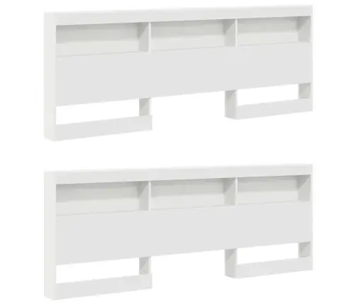 Uzglabāšanas Galvas Balsts Balts 180 Cm Inženierijas Koks Vidaxl