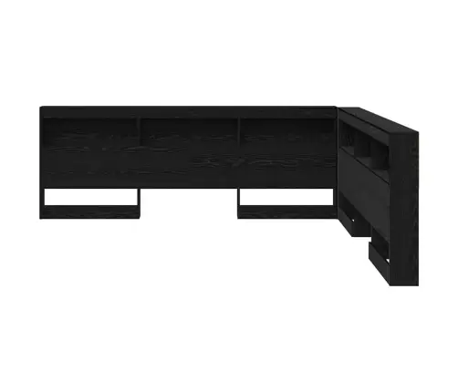 Uzglabāšanas Galvas Balsts Melns Ozols 180 Cm Inženierijas Koks Vidaxl