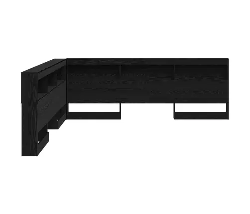 Uzglabāšanas Galvas Balsts Melns Ozols 180 Cm Inženierijas Koks Vidaxl