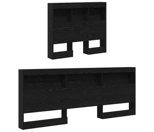 Hoiustamispeatoe Riiuliga Peaga Must Tamm 90 Cm Tehispuit