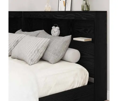 Uzglabāšanas Galvas Balsts Melns Ozols 120 Cm Inženierijas Koks Vidaxl