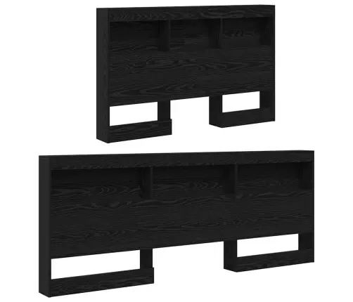 Uzglabāšanas Galvas Balsts Melns Ozols 120 Cm Inženierijas Koks Vidaxl