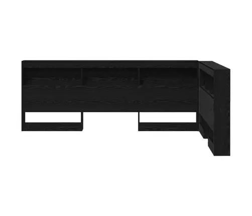 Uzglabāšanas Galvas Balsts Melns Ozols 120 Cm Inženierijas Koks Vidaxl