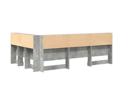 Uzglabāšanas Galvas Balsts Ar Plauktu Ar Galvas Klāju Ar Uzglabāšanu Betona Pelēka 120 Cm Vidaxl