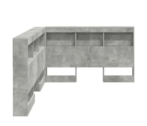 Uzglabāšanas Galvas Balsts Ar Plauktu Ar Galvas Klāju Ar Uzglabāšanu Betona Pelēka 120 Cm Vidaxl