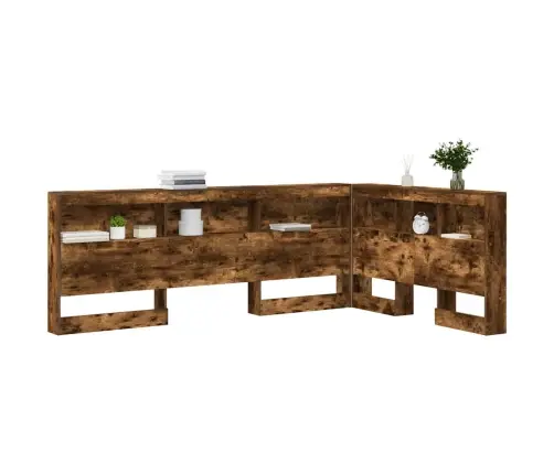 Hoiustamispeatoe Riiuliga Suitsutatud Tamm 120 Cm Tehispuit