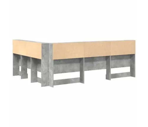 Uzglabāšanas Galvas Balsts Ar Plauktu Ar Galvas Klāju Ar Uzglabāšanu Betona Pelēka 140 Cm Vidaxl