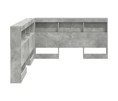 Uzglabāšanas Galvas Balsts Ar Plauktu Ar Galvas Klāju Ar Uzglabāšanu Betona Pelēka 140 Cm Vidaxl