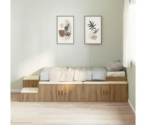 Uzglabāšanas Gultas Rāmis Amatnieku Ozola 100X200 Cm Vidaxl