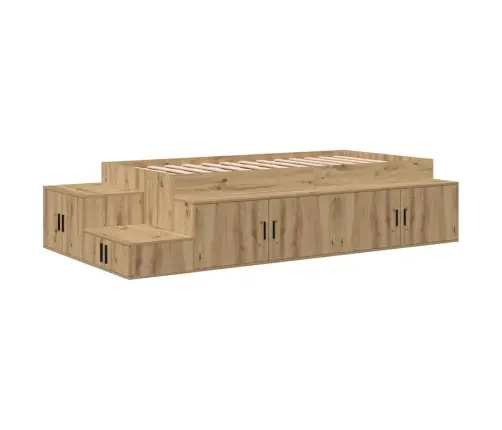 Uzglabāšanas Gultas Rāmis Amatnieku Ozola 100X200 Cm Vidaxl