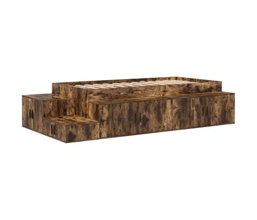 Lova Su Daiktų Laikymo Vieta Su Saugykla Rūkyta Ąžuolas 90 Cm