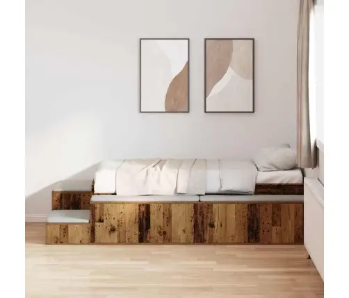 Uzglabāšanas Gultas Rāmis Vecais Koks 90X200 Cm Vidaxl