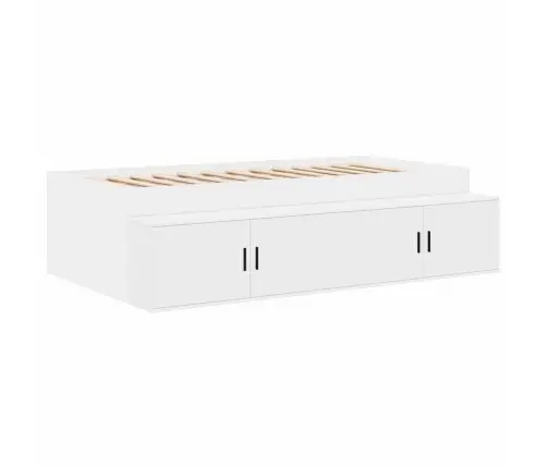 Voodi Hoiukohaga Raam Ladustamisega Valge 80 Cm Tehispuit