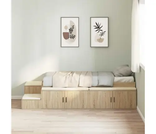 Lova Su Daiktų Laikymo Vieta Su Saugykla Sonoma Ąžuolas 80 Cm