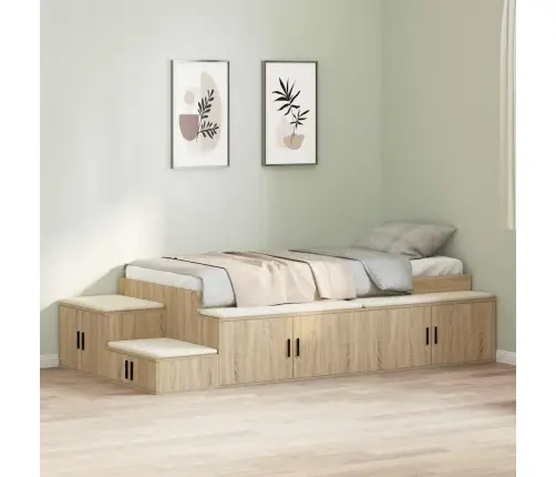 Lova Su Daiktų Laikymo Vieta Su Saugykla Sonoma Ąžuolas 80 Cm